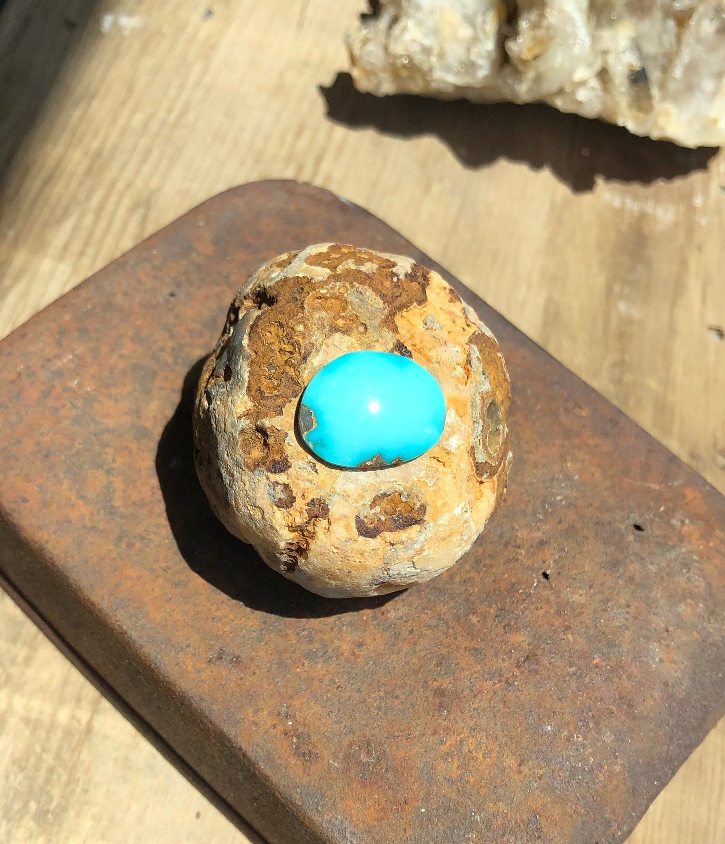 Silver Fox Nevada - Natural Turquoise Cabochon