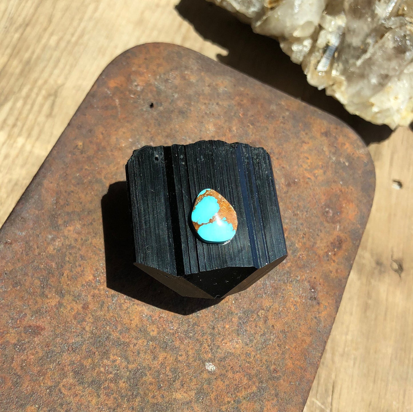 Silver Fox Nevada - Natural Turquoise Cabochon